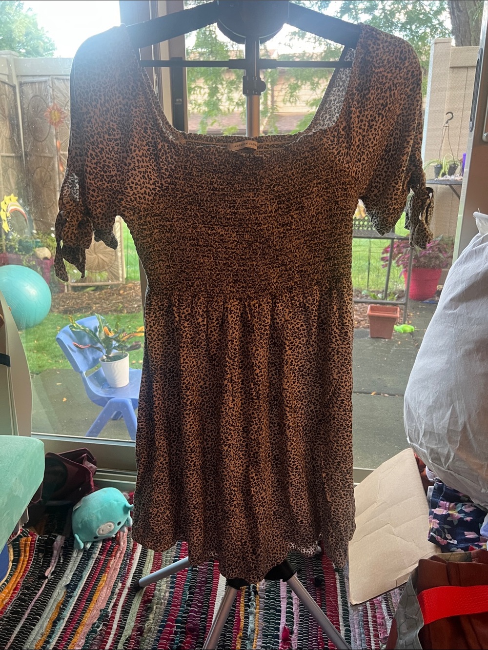 American Eagle Outfitters Brown and Black Leopard Midi Dress